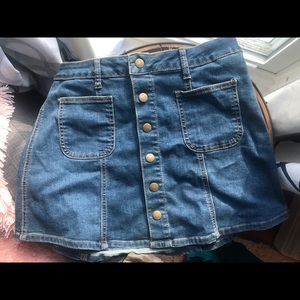 Button front Denim Skirt
